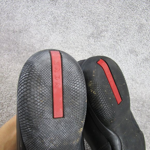 Prada Chukka Boots Mens Size 11 Black Leather Ankle Lace Up - Picture 9 of 9